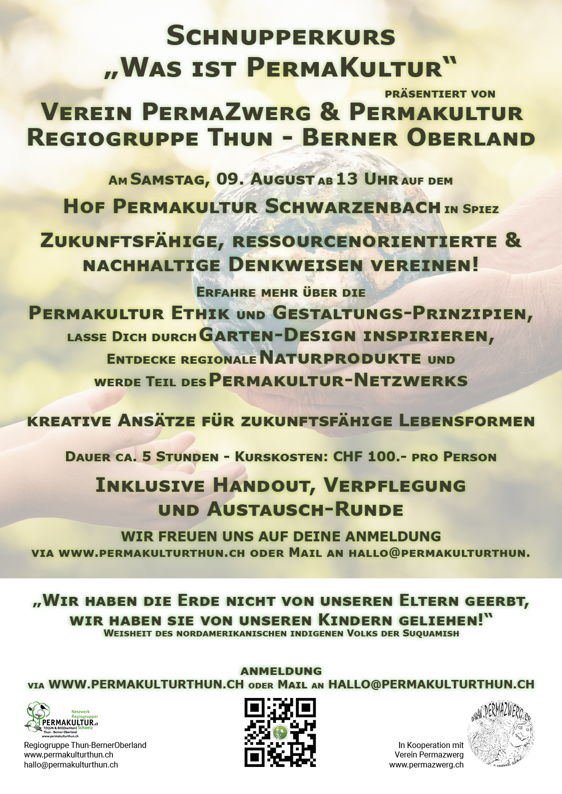 Einführungskurs Permakultur 2025 Plakat zum Wildkräuterkurs