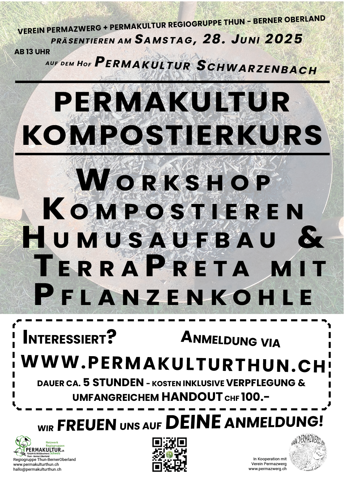 Kompostierkurs 2025 Plakat zum Wildkräuterkurs