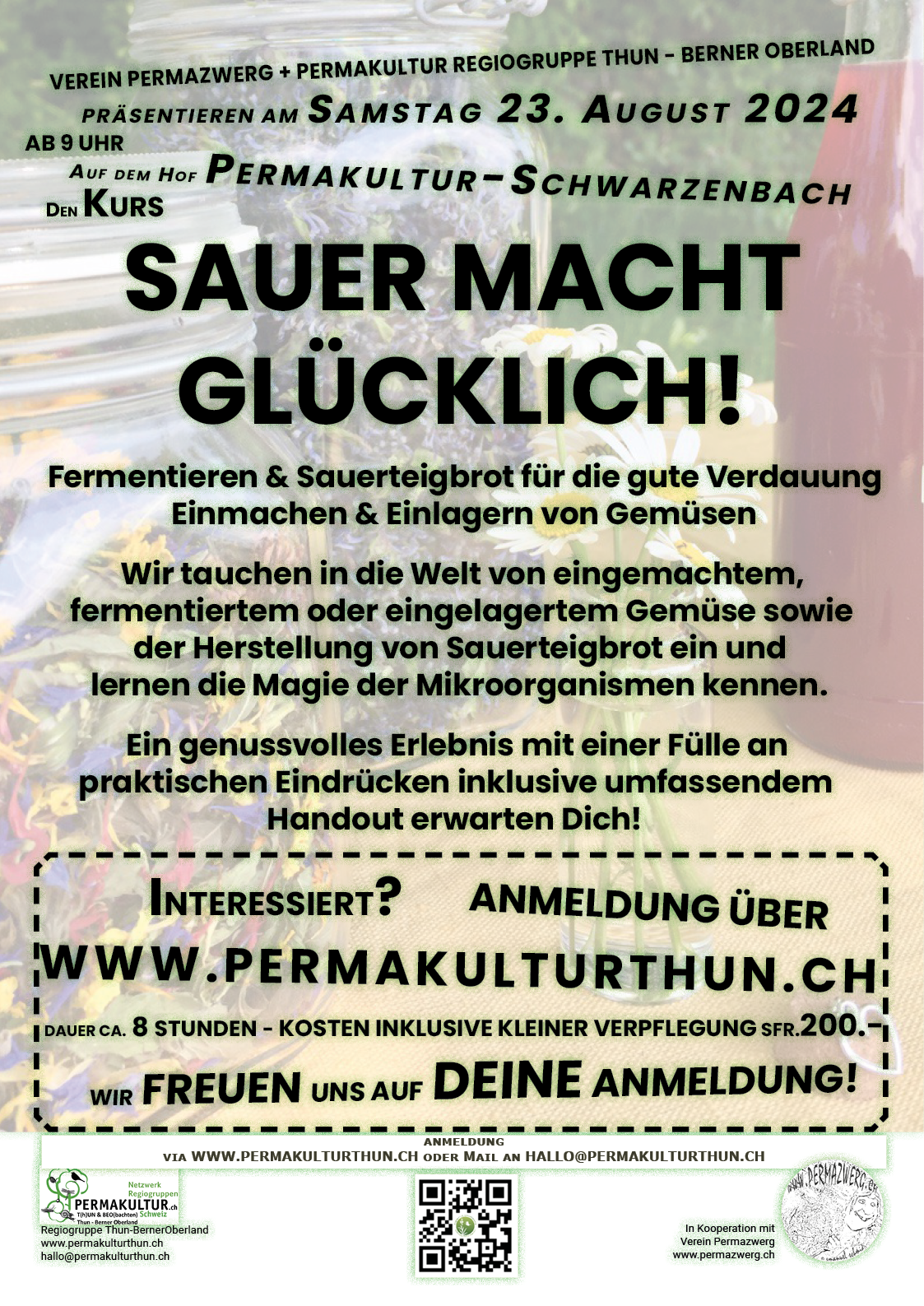 Sauer macht gluecklch sommer 2025 Plakat zum Wildkräuterkurs