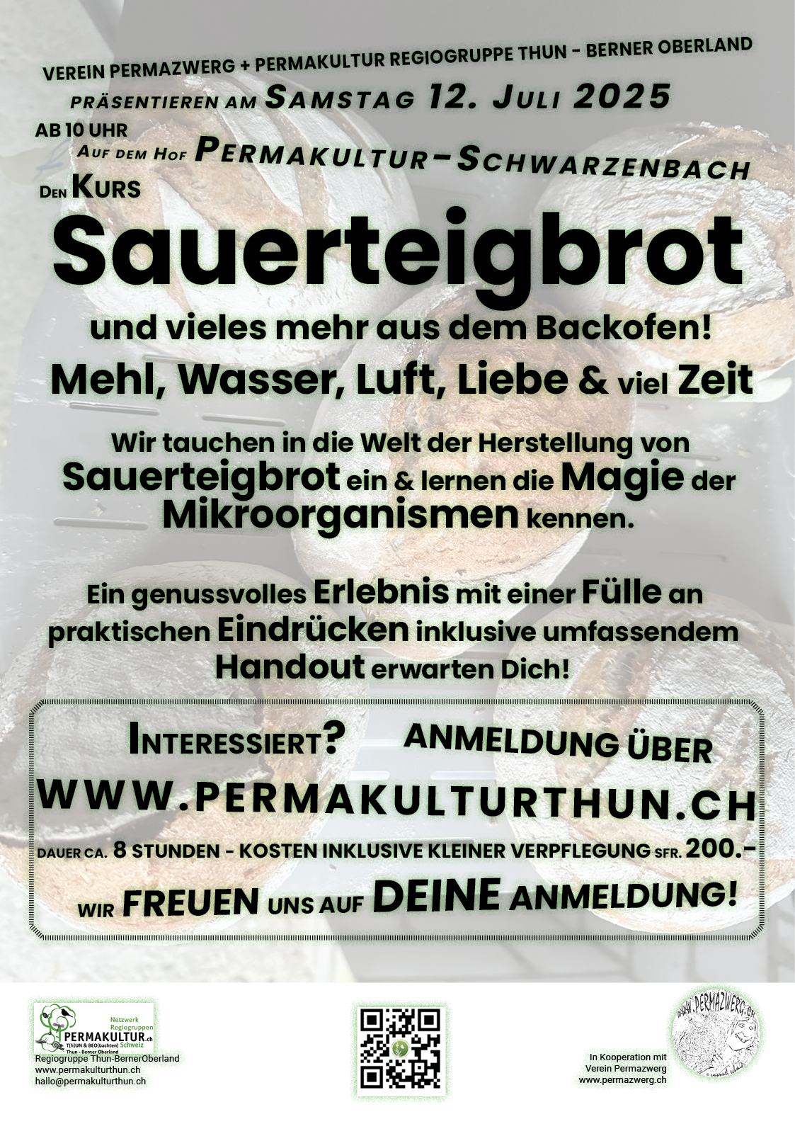 Sauerteigbrot-Kurs 2025 Plakat zum Pizza-Kurs