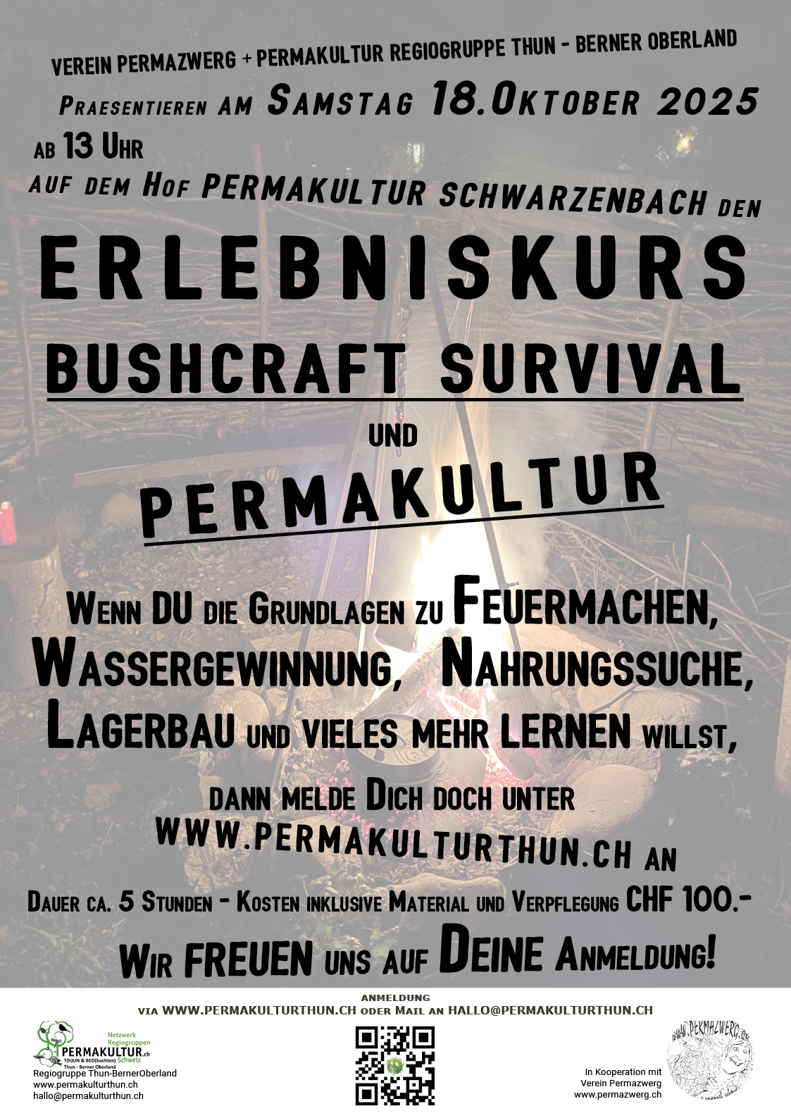 Erlebniskurs Bushcraft Survival Permakultur 2025